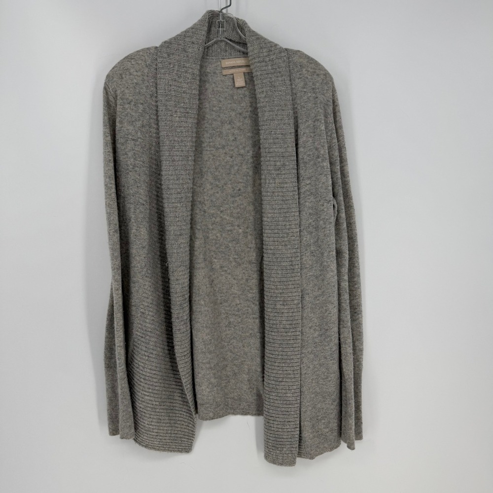 Banana Republic Cardigan Womens Large Gray Cashmere Wool Blend Shawl Open Front